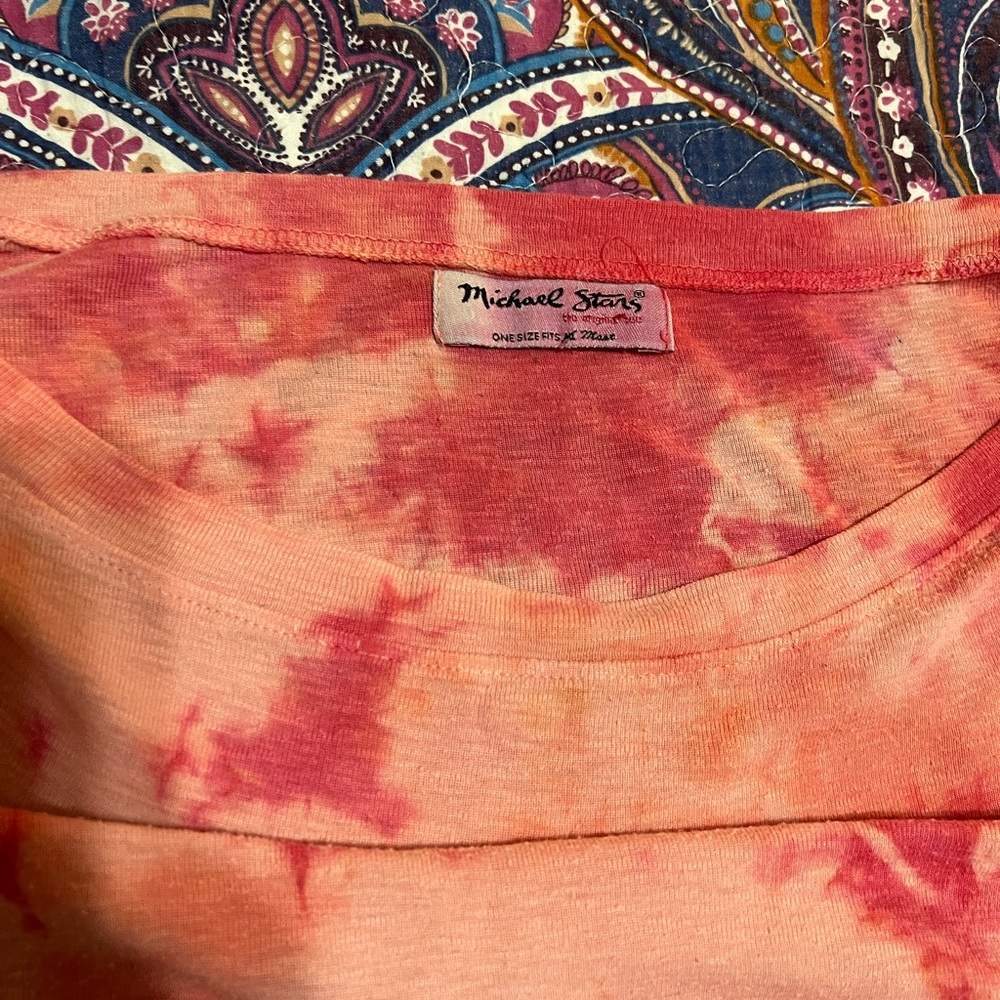 Michael Stars pink tie dye shirt sleeve